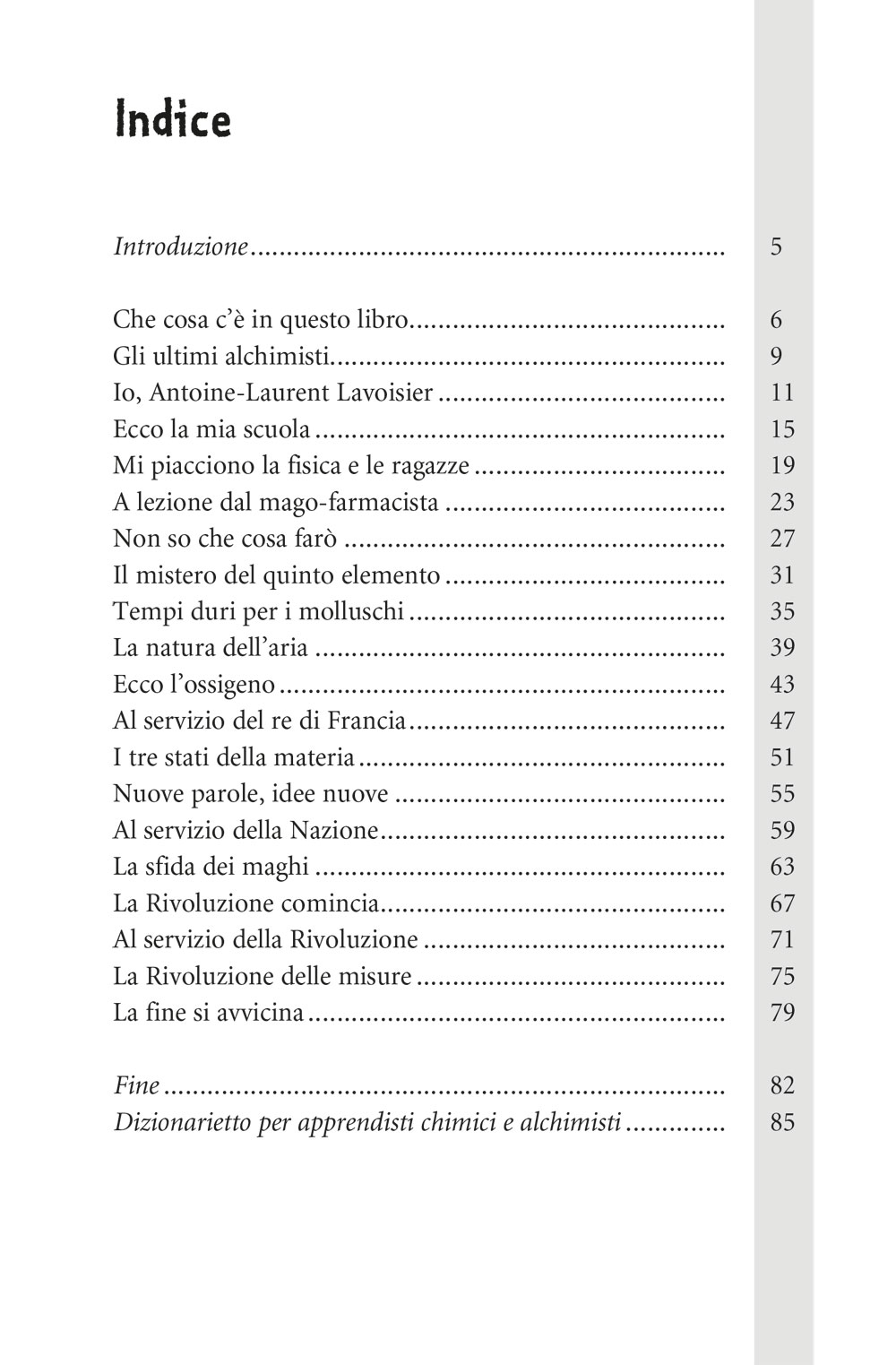 interno Lavoisier e il mistero del Quinto Elemento