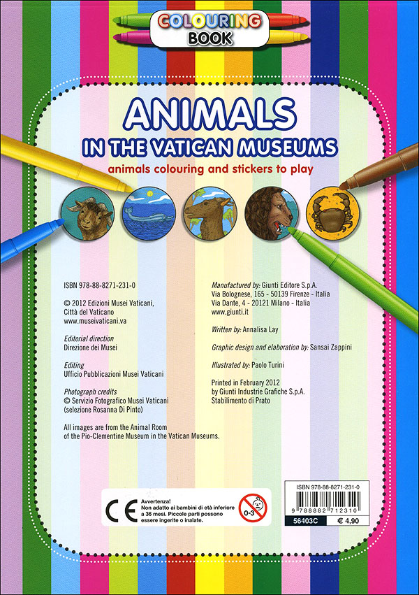 Colouring Book. Animals in the Vatican Museums