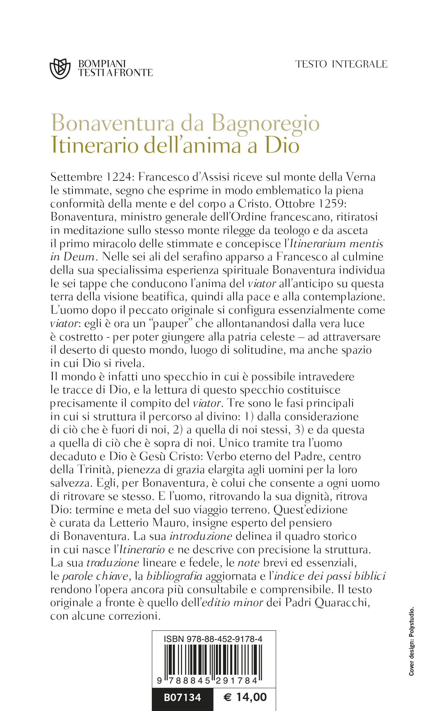 Itinerario dell'anima a Dio. Testo latino a fronte