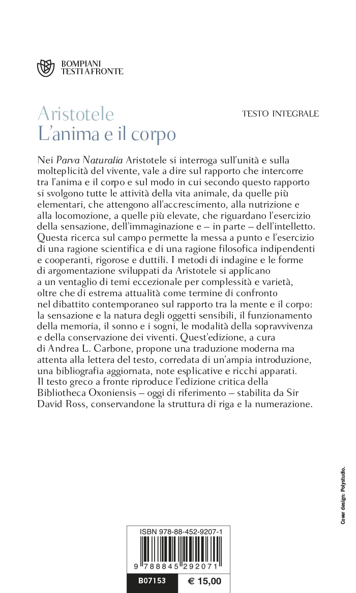 L' anima e il corpo - Parva Naturalia