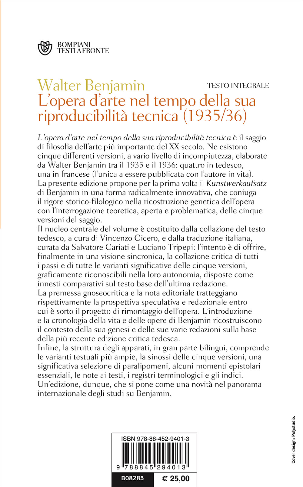 L'opera d'arte nel tempo della sua riproducibilità tecnica (1935/36)