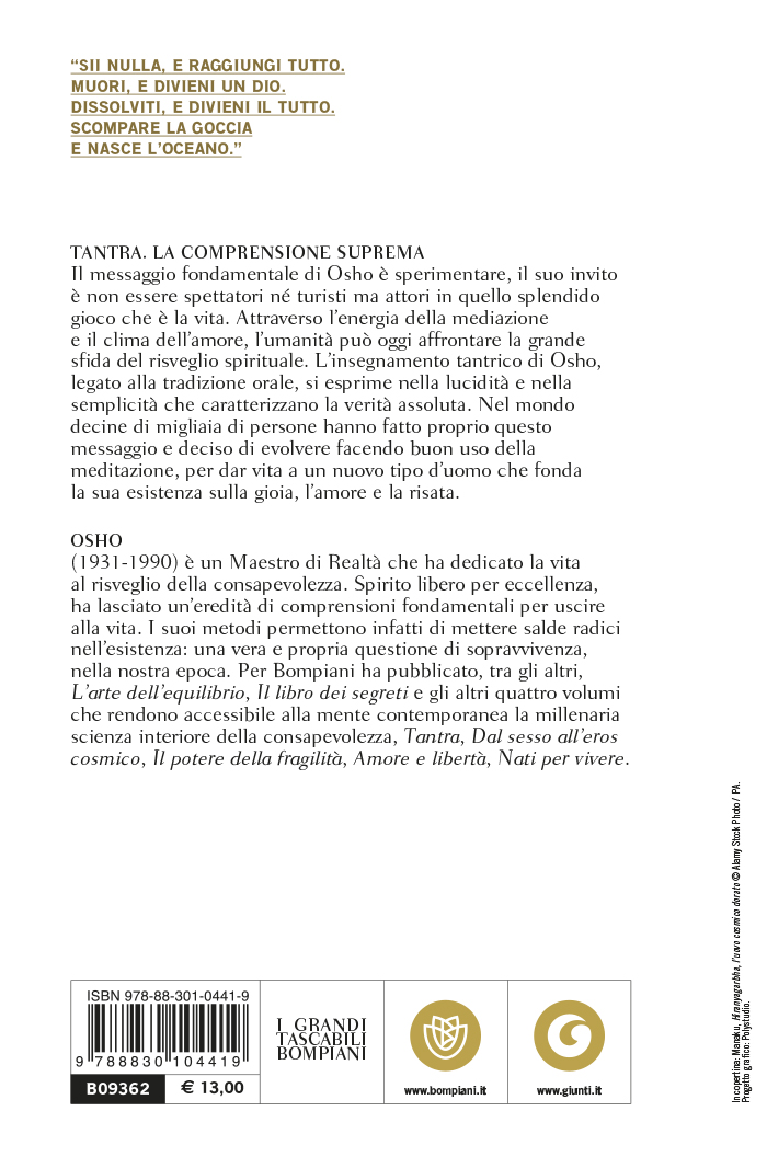 Tantra. La comprensione suprema - Bompiani