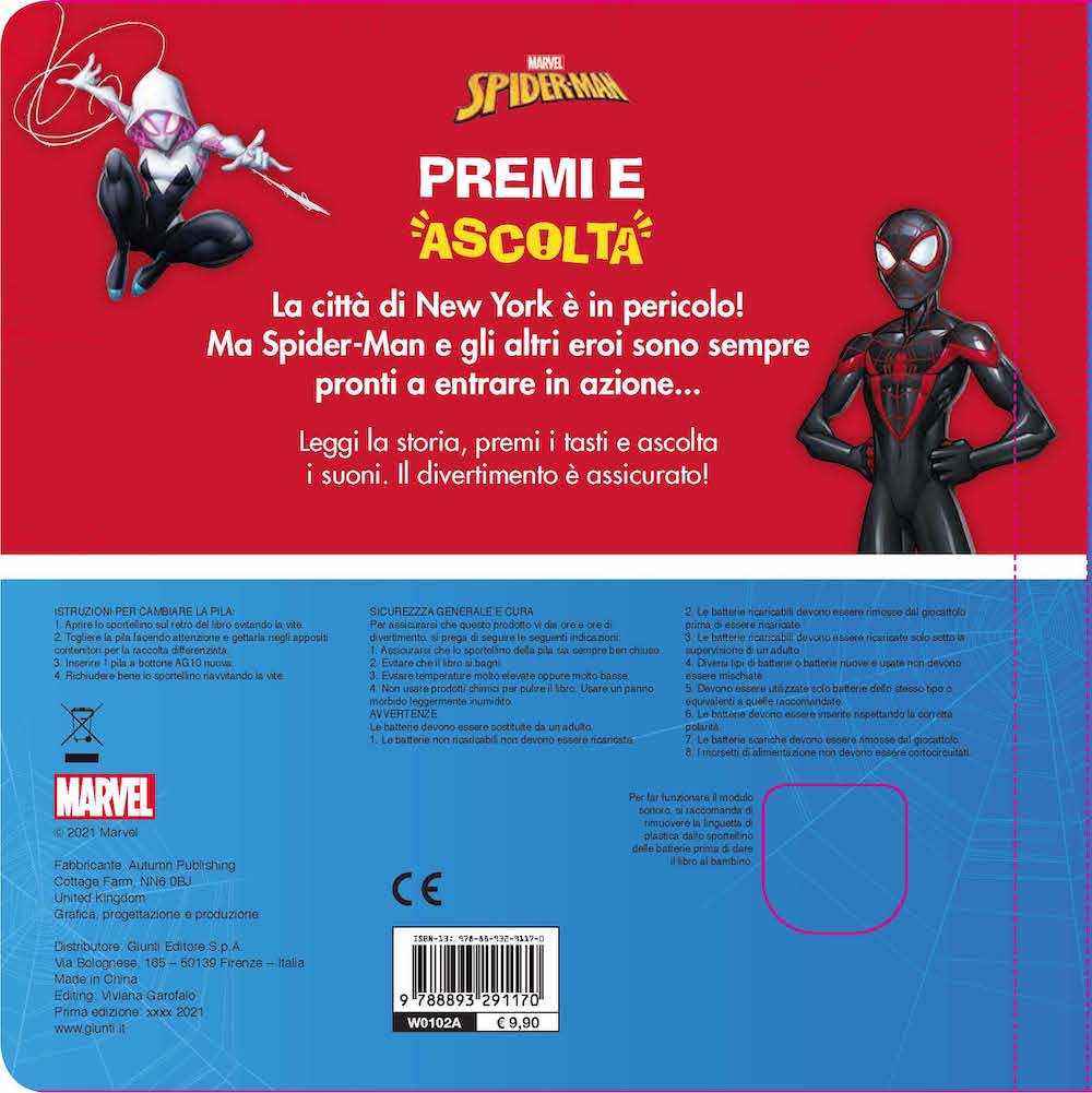 Spiderman Premi e ascolta Una storia da leggere con 4 suoni
